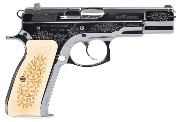 CZ 75B 45th Anniversary Limited Edition Engraved Blued 9mm 4.6" 10-Round