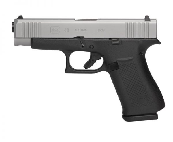 Glock G48 Compact Silver 9mm 4.15-inch 10Rds with Glock Night Sights