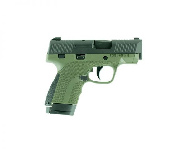 Honor Defense Honor Guard Semi Auto Handgun Green 9mm 3.2 inch 7 rd