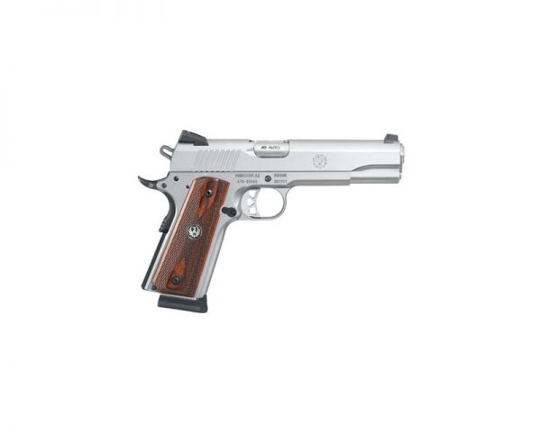 Ruger SR1911 Stainless .45ACP 5-Inch 8Rds Fixed Sights Hardwood Grips