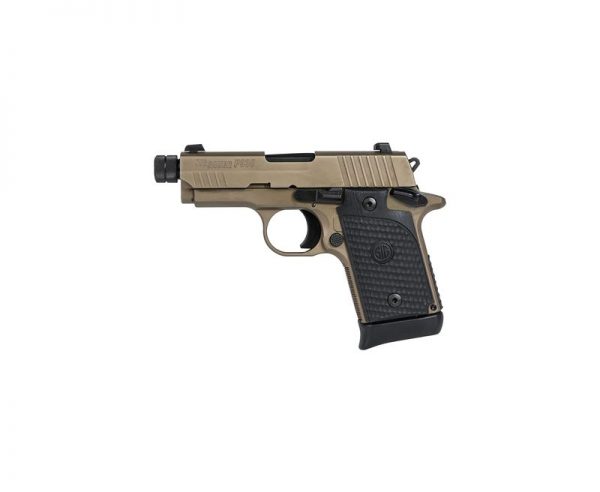 Sig Sauer P938 Emperor Scorpion Flat Dark Earth 9mm Luger 3.5 Inch 6 Rounds Black Hogue G10 Piranha Grip