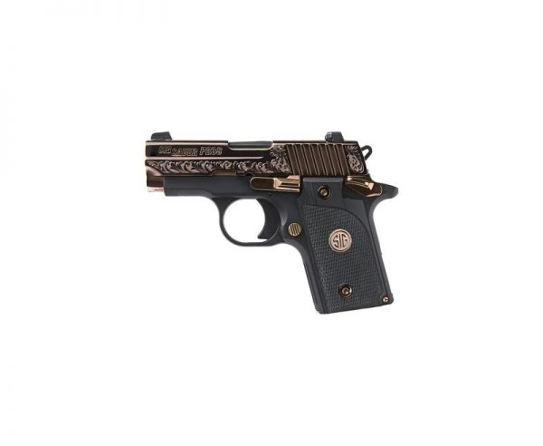 Sig Sauer P238 Engraved Rose Gold / Black .380 ACP 2.7-inch 6Rds Siglite Night Sights