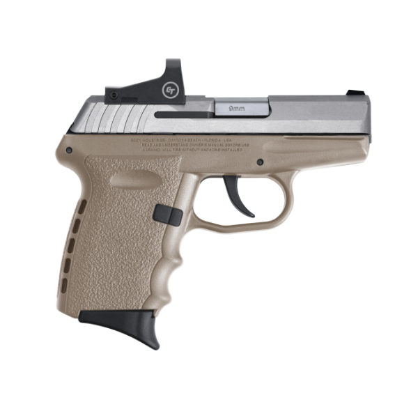 SCCY CPX-2 RD Stainless / Flat Dark Earth 9mm 3.1" Barrel 10-Rounds CTS-1500 Reflex Sight