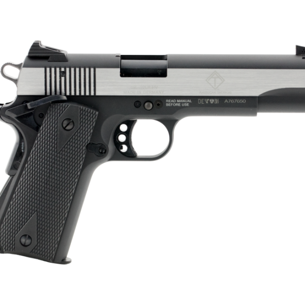 American Tactical Imports German Sport Guns M1911 Semi Auto Pistol Black / Polished Stainless 22 LR 5 inch 10 rd