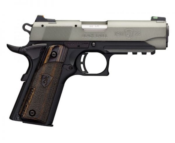 Browning 1911-22 Black Label Gray Compact with Rail .22 LR 3.625-Inch 10Rd