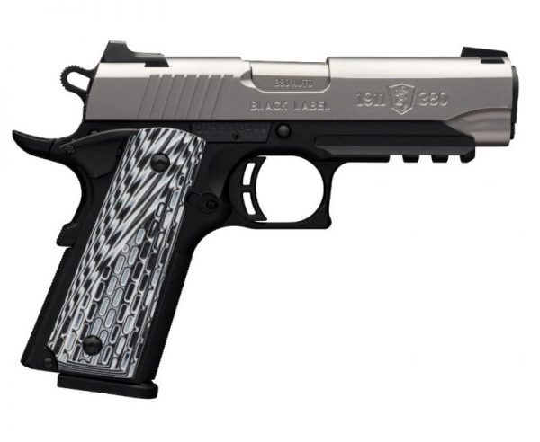Browning 1911-380 Black Label Pro Stainless Compact with Rail Matte Black / Stainless .380 ACP 3.6-inch 8Rds