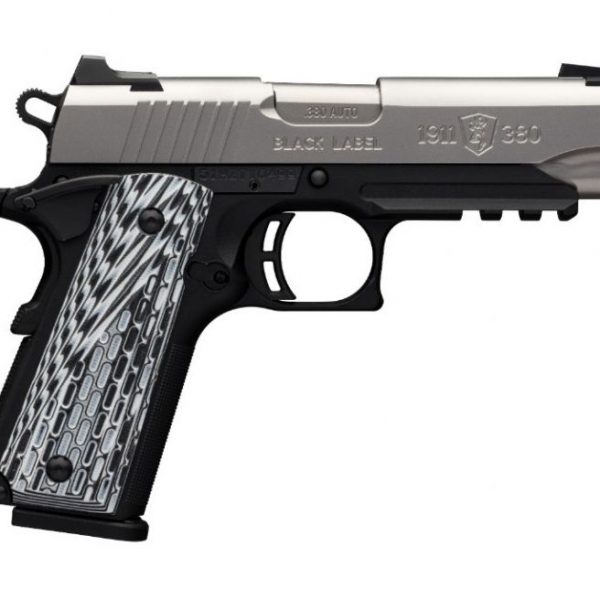 Browning 1911-380 Black Label Pro Stainless Compact with Rail Matte Black / Stainless .380 ACP 3.6-inch 8Rds