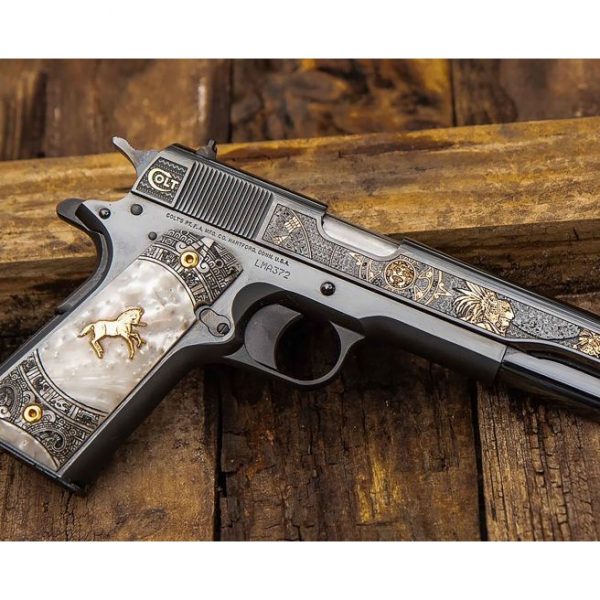 Colt Firearms Aztec Jaguar Knight Polished Blued .38 Super 5-inch 9Rds - 1 of 400!