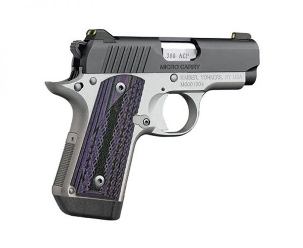 Kimber Micro Carry Advocate 380ACP 2.75-inch 7rd Night Sights Black / Stainless Purple Grips